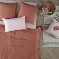 Poszewka na poduszkę 50x70, z lnu Linah, różowa - Atmosphera