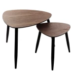 Stoliki kawowe wsuwane pod siebie Mileo Mid efekt orzech, 2 szt - Atmosphera
