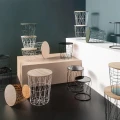 Stolik druciany z miejscem do przechowywania Kumi White Ø47 - Atmosphera