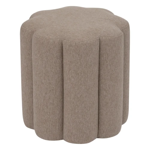 Designerska pufa tapicerowana Floral, taupe - Atmosphera