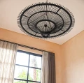 Czarny abażur rattanowy do lampy wiszącej Sky 110 - Bazar Bizar