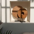 Drewniana dekoracja stojąca Teak Disc L z drewna tekowego - Bazar Biza