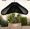 Czarny rattanowy abażur do lamp sufitowych wiszących Cloud XXL - Bazar Bizar