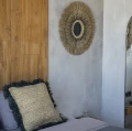 Lustro boho dekoracyjne Havana z trawy i bawełny - Bazar Bizar
