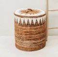 Kosz na pranie z pokrywą Stitched Laundry L - Bazar Bizar