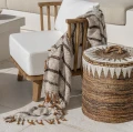 Kosz na pranie z pokrywą Stitched Laundry L - Bazar Bizar
