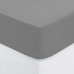 Prześcieradło bawełniane z gumką 160x200, Oeko-Tex, szare - Atmosphera