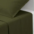 Bawełniane prześcieradło 240x290, Oeko-Tex, zieleń khaki - Atmosphera