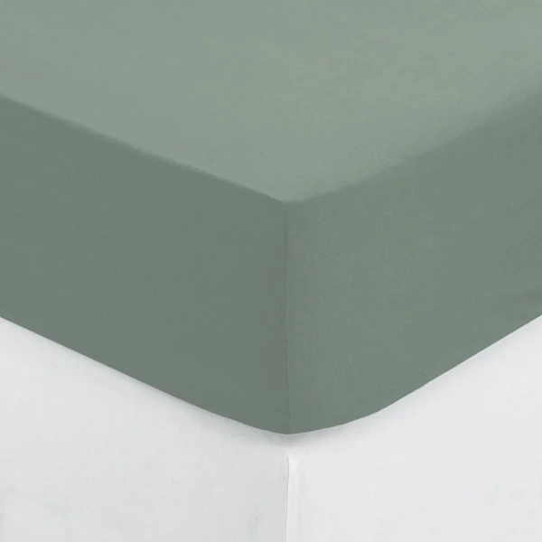 Prześcieradło bawełniane z gumką 160x200, Oeko-Tex, zielone - Atmosphera