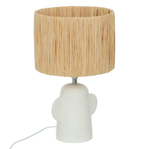 Ceramiczna lampa stołowa z kloszem z rafii Raia - Atmosphera
