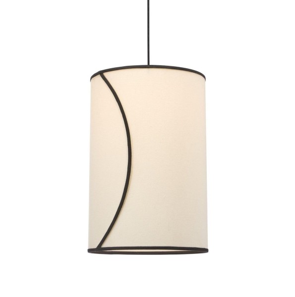Lampa wisząca z abażurem, z bawełny organicznej Ø30, biała - PR Home