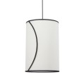 Lampa wisząca z abażurem, z bawełny organicznej Ø30, biała - PR Home
