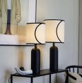 Lampa stołowa z abażurem z bawełny organicznej - PR Home