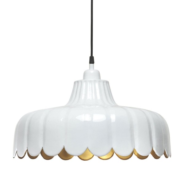 Lampa metalowa wisząca Wells Ø43, biała - PR Home