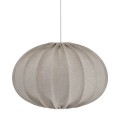 Lampa wisząca materiałowa, lniana elipsa Hilma Selected Ø50, szara - PR Home