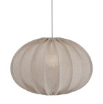 Lampa wisząca materiałowa, lniana elipsa Hilma Selected Ø50, szara - PR Home