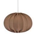 Lampa wisząca materiałowa, lniana elipsa Hilma Selected Ø60, mocca - PR Home