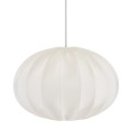 Lampa wisząca materiałowa, lniana elipsa Hilma Selected Ø50, biała - PR Home