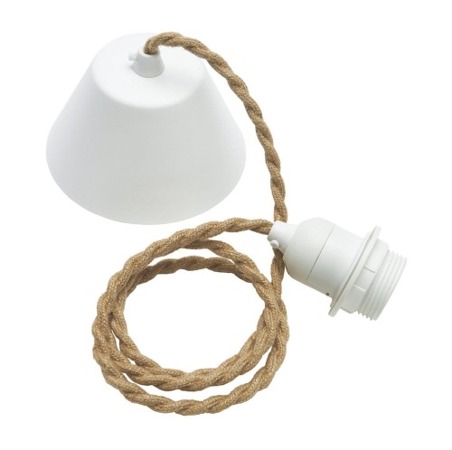 Kabel do lampy sufitowej skręcany jutowy, z oprawką E27, 1.2m, naturalny - PR Home