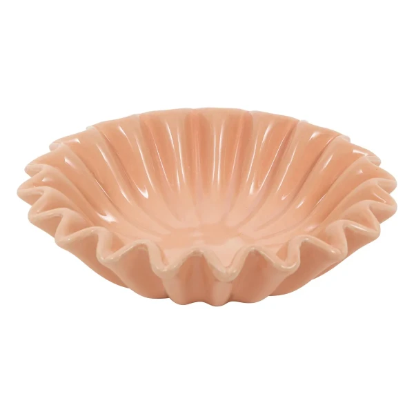 Dekoracyjna misa ceramiczna z falowanymi brzegami, łososiowa - Atmosphera