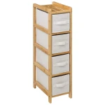 Wąski regał łazienkowy z koszami, bambusowy Tidy Box 4 - 5five