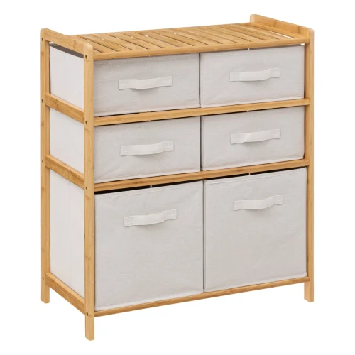 Regał łazienkowy z koszami, bambusowy Tidy Box 6 - 5five
