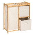 Regał łazienkowy z koszem na pranie i organizerami, bambusowy Tidy Box - 5five
