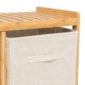Regał łazienkowy z koszem na pranie i organizerami, bambusowy Tidy Box - 5five