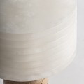 Lampka stołowa z trawertynową podstawą i ceramicznym kloszem - Vical