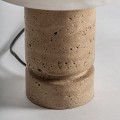 Lampka stołowa z trawertynową podstawą i ceramicznym kloszem - Vical
