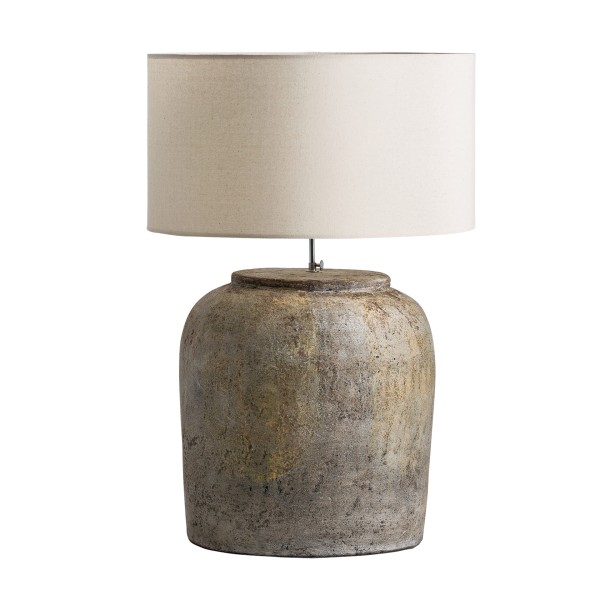 Duża lampa stołowa z terakoty z efektem postarzania Sigrid - Vical