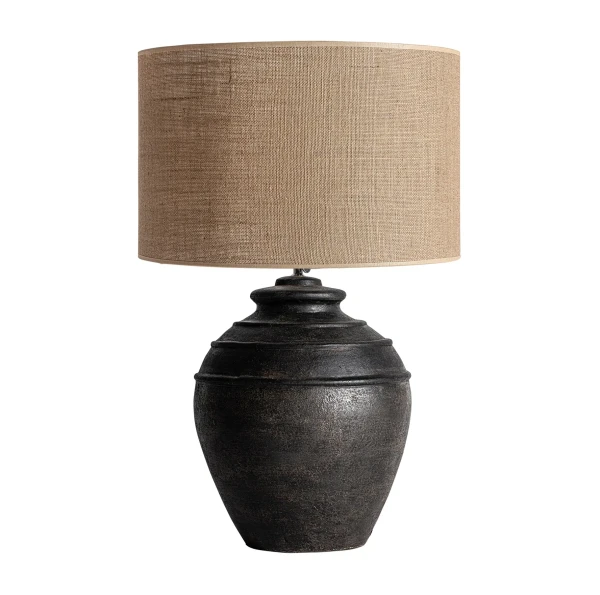 Lampa stołowa z terakoty i juty, 73cm - Vical