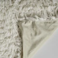 Futrzany pled z bawełny Canace 170x142, złamana biel - Vical