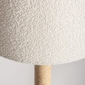 Elegancka lampa stołowa z trawertynu z kloszem bouclé - Vical