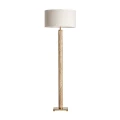 Elegancka lampa podłogowa z trawertynu z kloszem bouclé - Vical