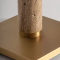 Elegancka lampa podłogowa z trawertynu z kloszem bouclé - Vical