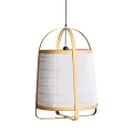 Lampa wisząca japandi Kiri, z bambusa i lnu - Vical