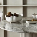 Półmisek ceramiczny na nóżkach Pemba 23x13, biały - Nordal