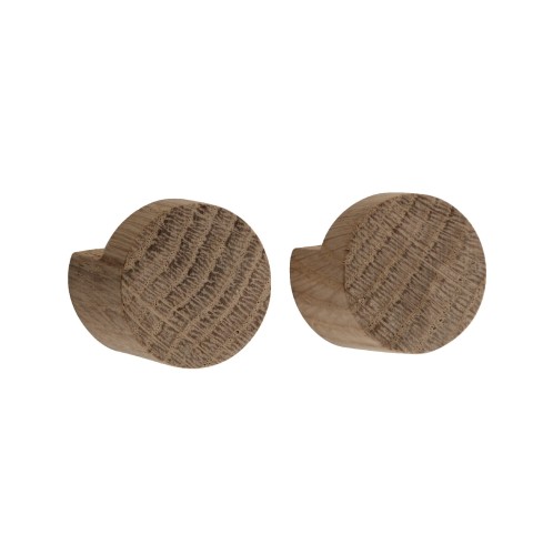 Gałki do szafek i szuflad Wood Knot Ø2.8, dąb olejowany, 2 szt - EKTA Living