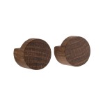 Gałki do szafek i szuflad Wood Knot Ø2.8, dąb wędzony, 2 szt - EKTA Living
