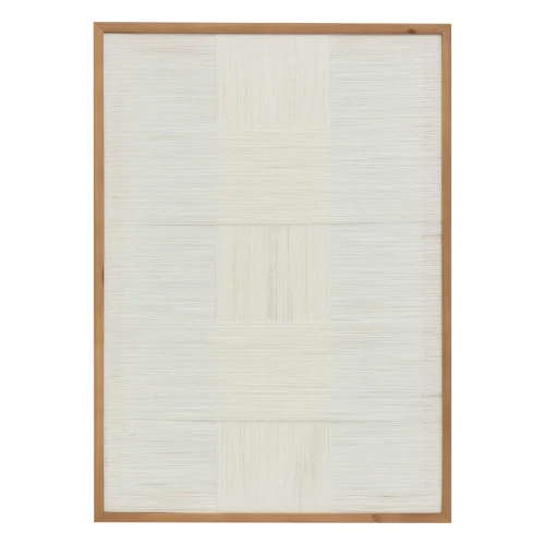 Obraz dekoracyjny tekstylny z ręcznie wykonaną plecionką Tissia Beige 50x70 - Atmosphera