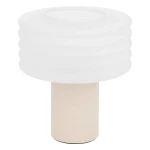 Lampa stołowa ze szklanym kloszem z reliefem Asti, beżowa - Atmosphera