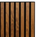 Lamele ścienne MDF na filcu akustycznym Colva 120x60, efekt orzecha włoskiego - Atmosphera
