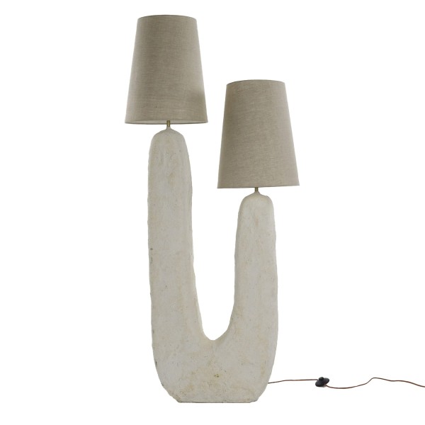 Designerska lampa podłogowa Eivissa, z papier maché - Pomax