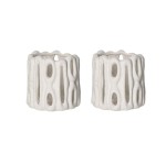 Białe lampiony na tealighty, ceramiczne Cadiz 11, 2 szt – Pomax
