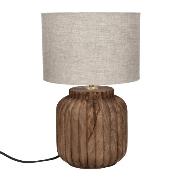 Lampa stołowa drewniana Lampedusa 42, rowkowana - Pomax