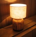 Lampa stołowa drewniana Lampedusa 42, rowkowana - Pomax