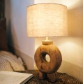 Lampa stołowa drewniana Lampedusa Organic 51 - Pomax