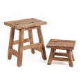 Niski drewniany taboret Yoke 25 - Bazar Bizar
