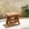 Niski drewniany taboret Yoke 25 - Bazar Bizar